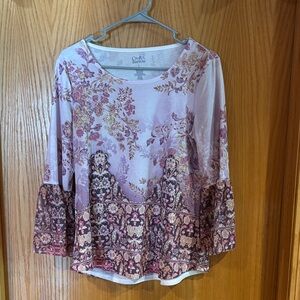 Croft & Barrow, Size Small, Lilac with Darker Hue Print Shirt